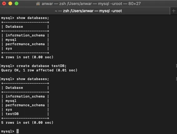 Creating a Database in MySQL CMD