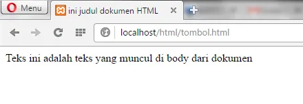 hasil kode pemrograman di browser
