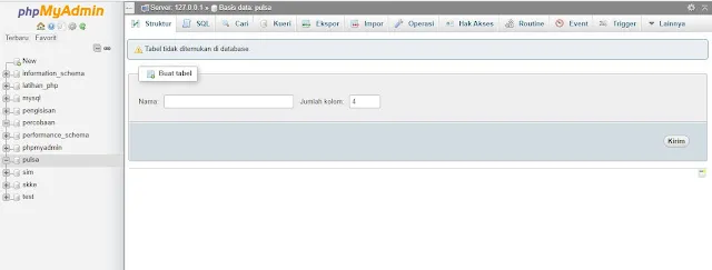 Membuat Database di XAMPP phpmyadmin 5